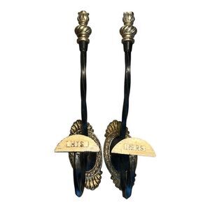 His And Hers Bathroom/Bedroom Robe Wall Hook Royal Regency Gold and Black Hanger